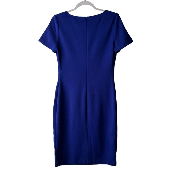 St. John | NWOT Wool Blend Blue Milano Knit Sheath Dress - Picture 5 of 11
